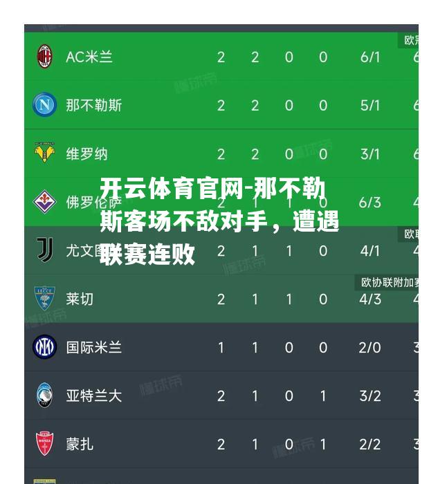 那不勒斯客场不敌对手，遭遇联赛连败